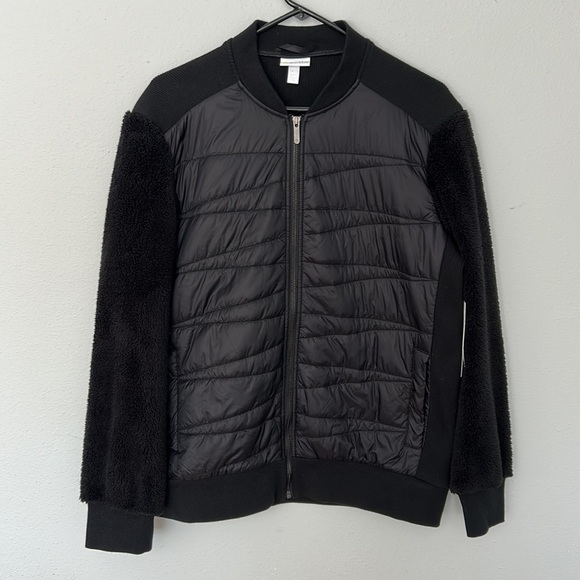 NWT Zella Mixed Media Boxy Quilted jacket. Black, women’s size M. Super cute! - Picture 1 of 7